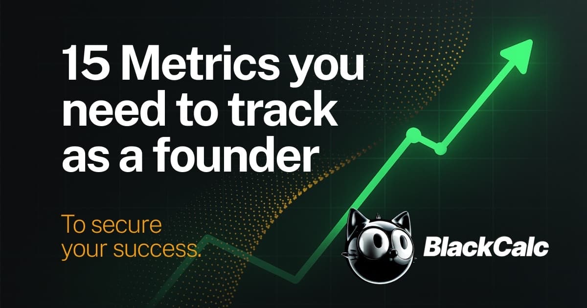 Startup metrics dashboard with key performance indicators